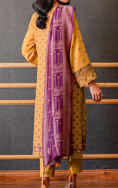 Zeen Orange Jacquard Suit | Pakistani Dresses in USA- Image 2