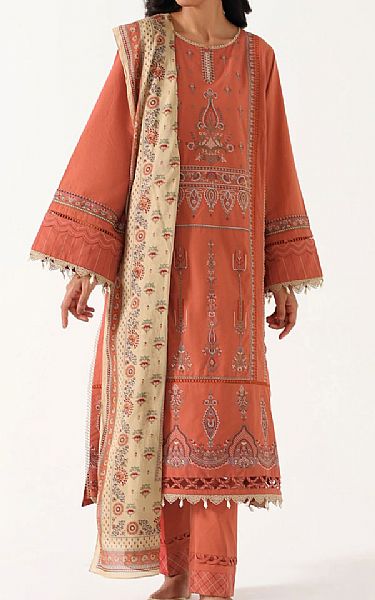 Zeen Coral Cambric Suit | Pakistani Dresses in USA- Image 1