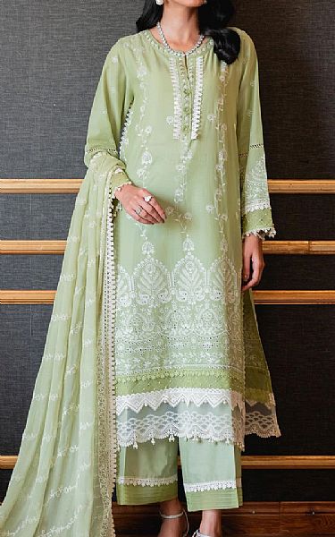 Zeen Tea Green Jacquard Suit | Pakistani Dresses in USA- Image 1