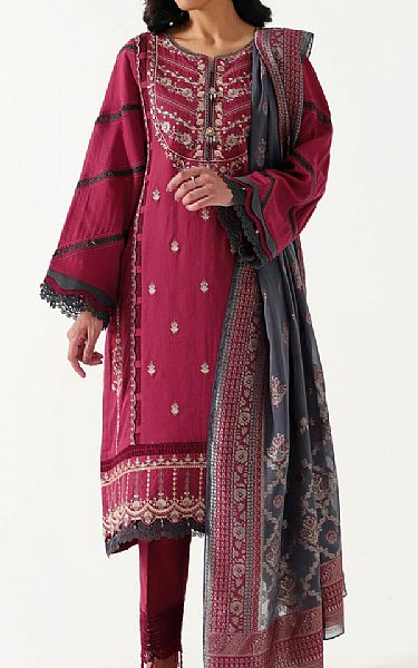 Zeen Crimson Jacquard Suit | Pakistani Dresses in USA- Image 1