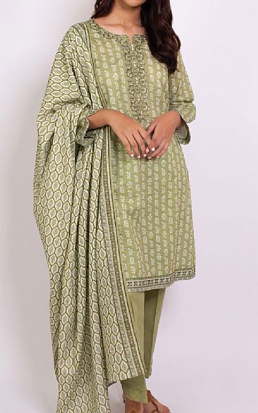 Zeen Apple Green Khaddar Suit | Pakistani Winter Dresses- Image 1