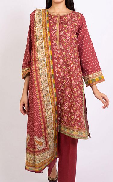 Zeen Maroon Khaddar Suit | Pakistani Winter Dresses- Image 1