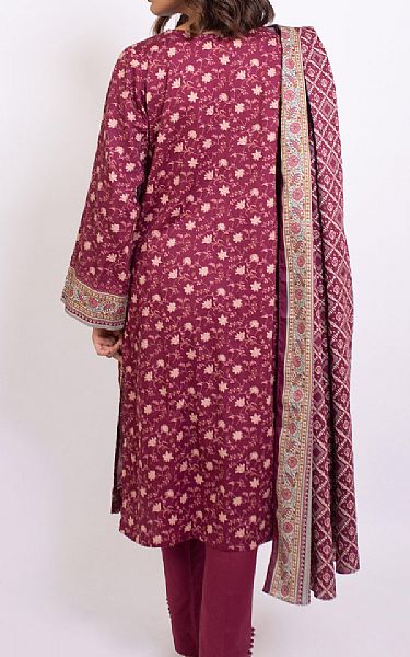 Zeen Raspberry Cottel Suit | Pakistani Winter Dresses- Image 2