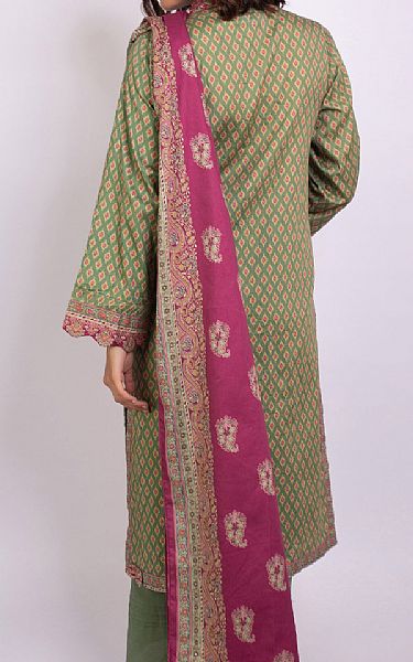 Zeen Forest Green Cottel Suit | Pakistani Winter Dresses- Image 2