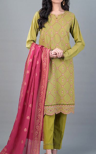 Zeen Olive Khaddar Suit | Pakistani Winter Dresses- Image 1