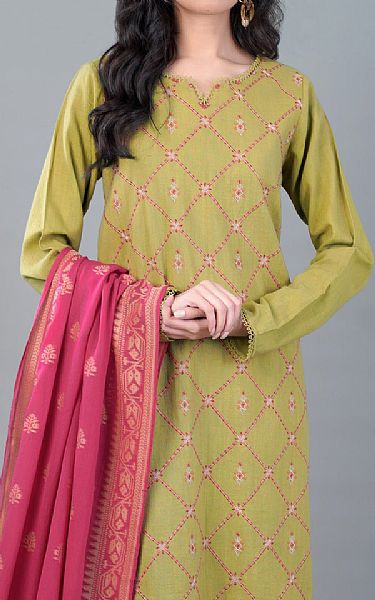 Zeen Olive Khaddar Suit | Pakistani Winter Dresses- Image 2