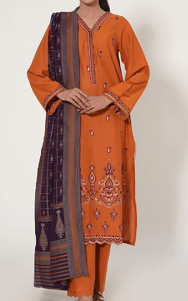 Zeen Rust Khaddar Suit | Pakistani Winter Dresses- Image 1
