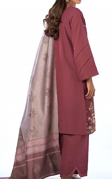 Zeen Wine Red Karandi Suit | Pakistani Winter Dresses- Image 2
