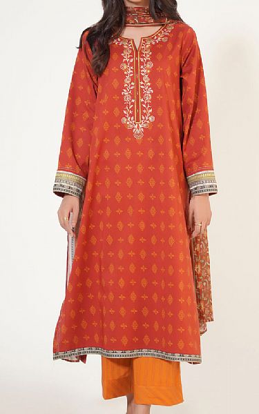 Zeen Orange Lawn Suit | Pakistani Lawn Suits- Image 1