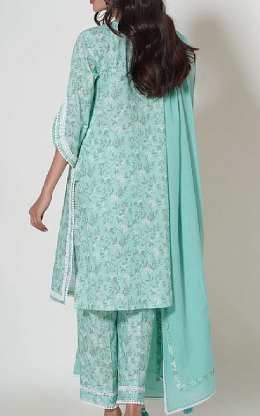 Zeen Light Turquoise Cambric Suit | Pakistani Winter Dresses- Image 2