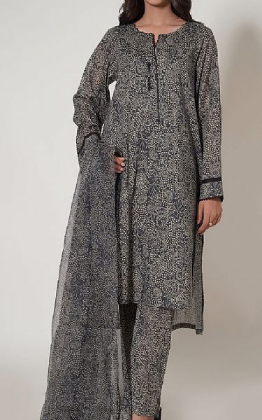 Zeen Charcoal Woven Suit | Pakistani Winter Dresses- Image 1