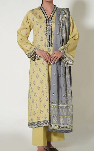 Zeen Cream Cottel Suit | Pakistani Winter Dresses- Image 1