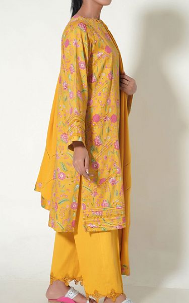 Zeen Yellow Cottel Suit | Pakistani Winter Dresses- Image 2