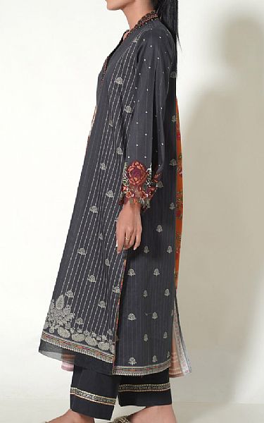 Zeen Charcoal Cottel Suit | Pakistani Winter Dresses- Image 2