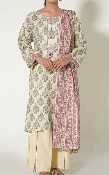 Zeen Ivory Khaddar Suit | Pakistani Winter Dresses- Image 1