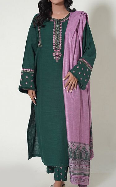 Zeen Teal Khaddar Suit | Pakistani Winter Dresses- Image 1