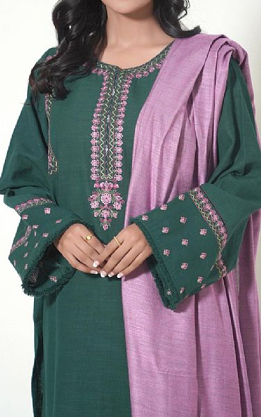 Zeen Teal Khaddar Suit | Pakistani Winter Dresses- Image 2