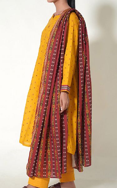 Zeen Golden Yellow Khaddar Suit | Pakistani Winter Dresses- Image 2