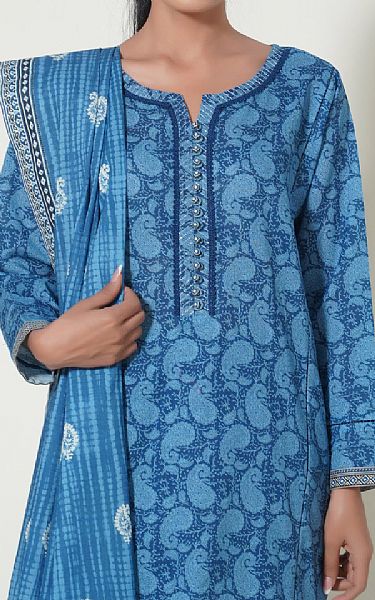 Zeen Denim Blue Khaddar Suit | Pakistani Winter Dresses- Image 2