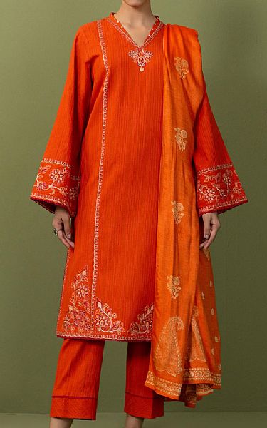 Zeen Grape Fruit Slub Suit | Pakistani Winter Dresses- Image 1