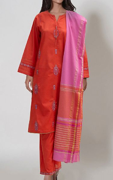 Zeen Orange Micro Suit | Pakistani Winter Dresses- Image 1