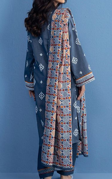 Zeen Marlbe Blue Slub Suit | Pakistani Winter Dresses- Image 2