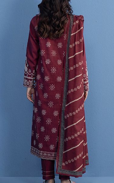 Zeen Wine Slub Suit | Pakistani Winter Dresses- Image 2