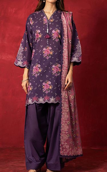 Zeen Purple Lawn Suit | Pakistani Lawn Dress in USA- Image 1