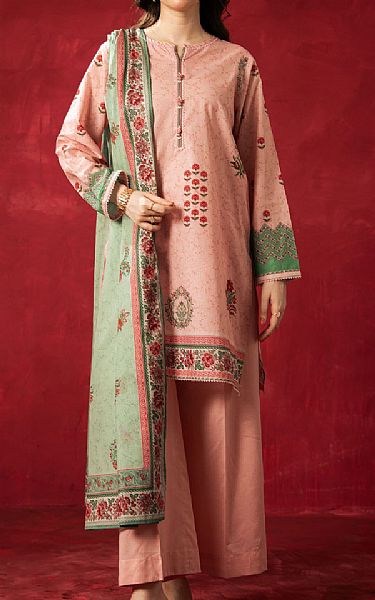 Zeen Peach Lawn Suit | Pakistani Lawn Dress in USA- Image 1