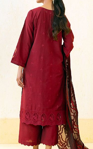 Zeen Wine Red Cotton Suit | Pakistani Winter Dresses- Image 2