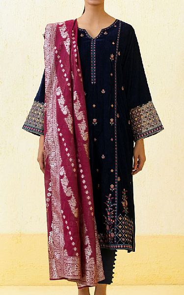 Zeen Mirage/Berry Velvet Suit | Pakistani Winter Dresses- Image 1