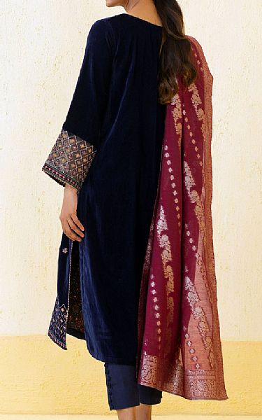 Zeen Mirage/Berry Velvet Suit | Pakistani Winter Dresses- Image 2