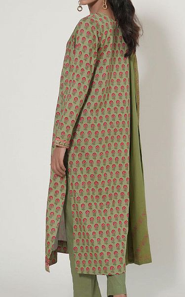 Zeen Olive Green Lawn Suit | Pakistani Lawn Suits-Image 2