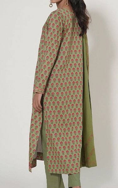 Zeen Olive Green Lawn Suit | Pakistani Lawn Suits- Image 2