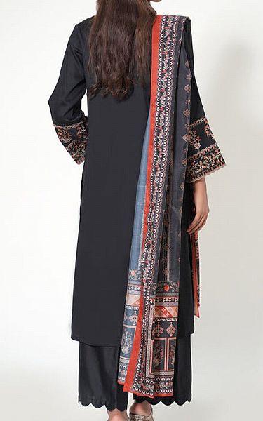 Zeen Black Cotton Satin Suit | Pakistani Lawn Suits- Image 2
