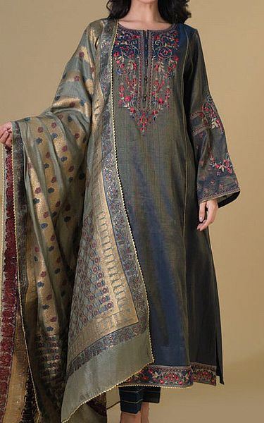 Zeen Dark Grey Mysuri Suit | Pakistani Lawn Suits- Image 1