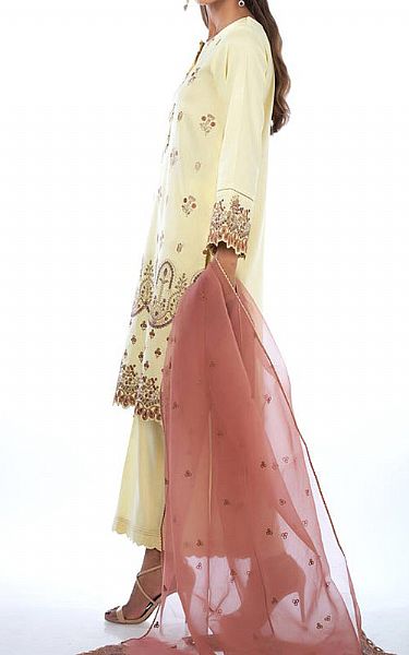 Zeen Off-white Silk Suit | Pakistani Embroidered Chiffon Dresses- Image 2