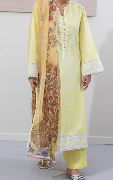 Zellbury Cream Cambric Suit | Pakistani Winter Dresses- Image 1