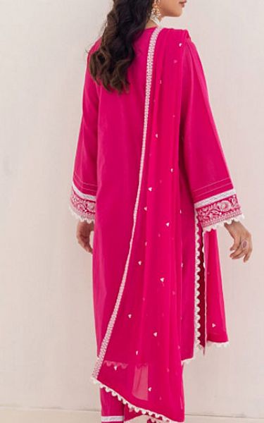 Zellbury Brink Pink Cambric Suit | Pakistani Winter Dresses- Image 2