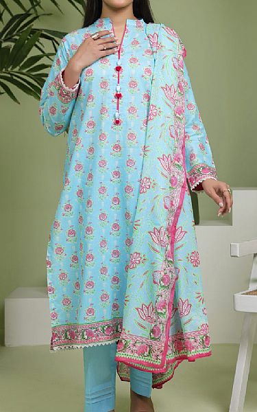 Zellbury Light Blue Lawn Suit | Pakistani Lawn Dress in USA- Image 1