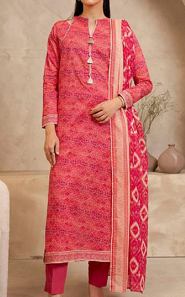 Zellbury Light Carmine Pink Lawn Suit | Pakistani Lawn Dress in USA- Image 1