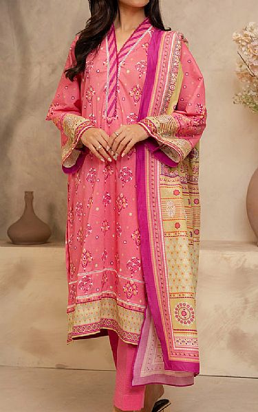 Zellbury Brink Pink Lawn Suit | Pakistani Lawn Dress in USA- Image 1