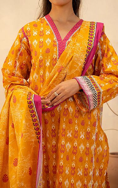 Zellbury Orange Lawn Suit | Pakistani Lawn Dress in USA- Image 2