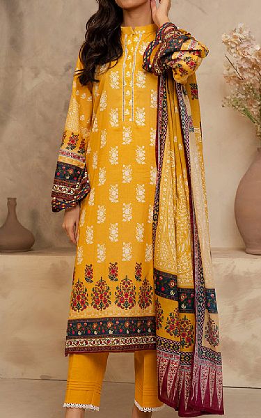 Zellbury Mustard Lawn Suit | Pakistani Lawn Dress in USA- Image 1