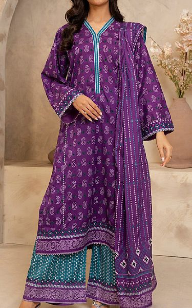Zellbury Purple Lawn Suit | Pakistani Lawn Dress in USA- Image 1