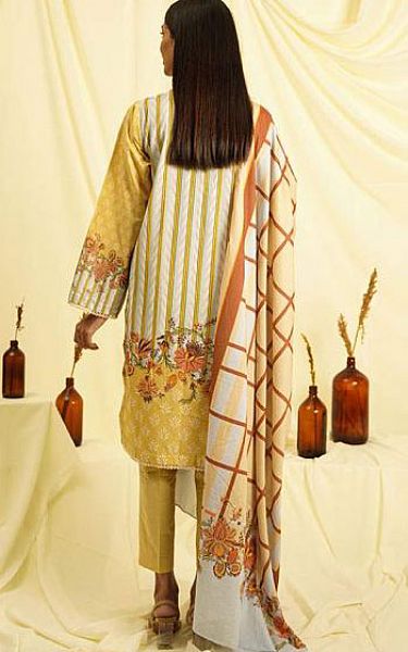 Zellbury Sand Gold Cambric Suit | Pakistani Winter Dresses- Image 2