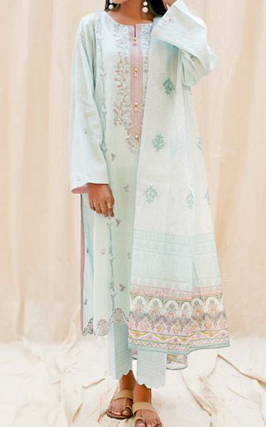 Zellbury Sky Blue Jacquard Suit (2 Pcs) | Pakistani Winter Dresses- Image 1