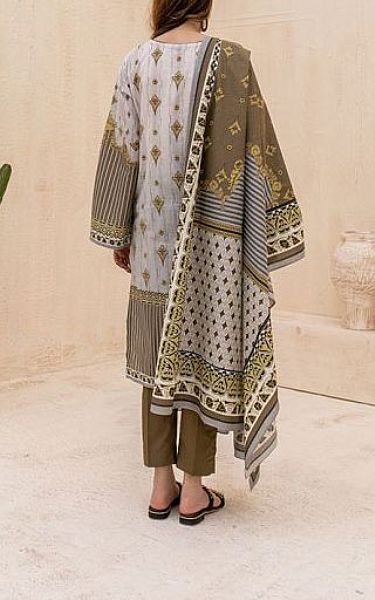 Zellbury Olive Green/White Cambric Suit | Pakistani Dresses in USA- Image 2