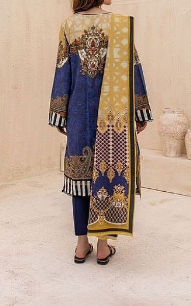Zellbury Sand Gold/Royal Blue Cambric Suit | Pakistani Dresses in USA- Image 2