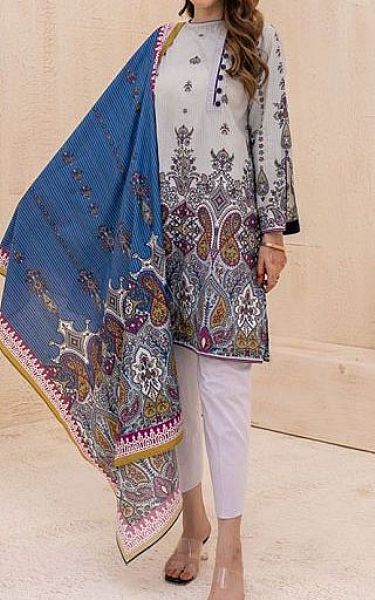 Zellbury Light Grey Cambric Suit | Pakistani Dresses in USA- Image 1
